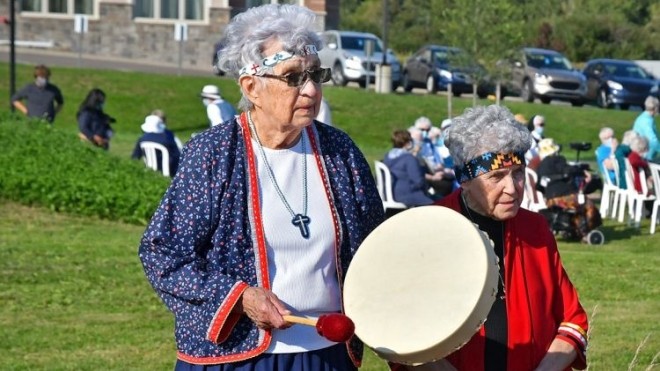 Sister Dorothy Moore, left, and Sister Veronica Matthews