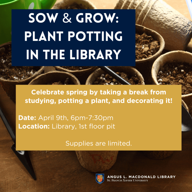 Promotion photo for library plant potting event. 