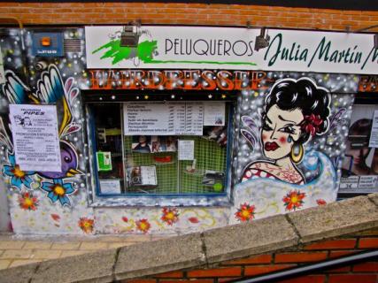 wall art on a wall of a store