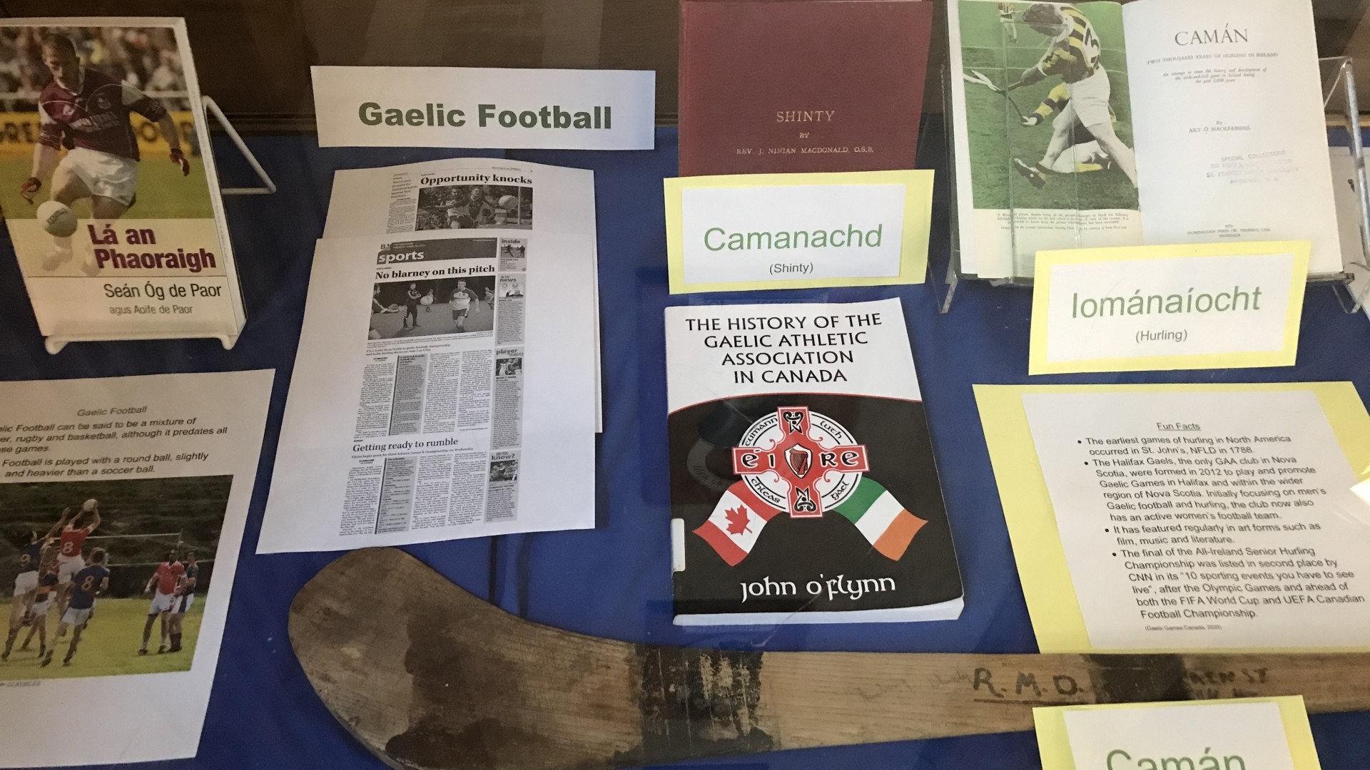 Hurling, Shinty & Gaelic Football museum display