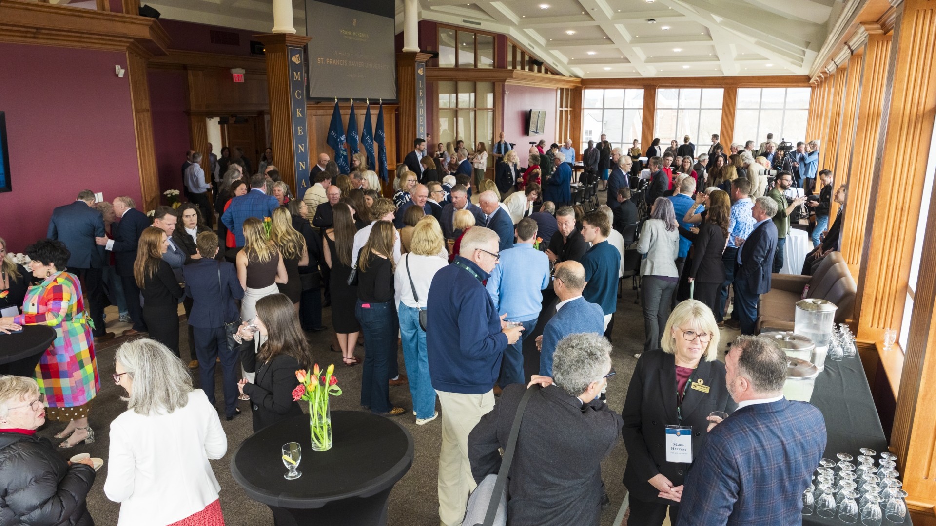 Crowd in the Frank McKenna Centre for Leadership