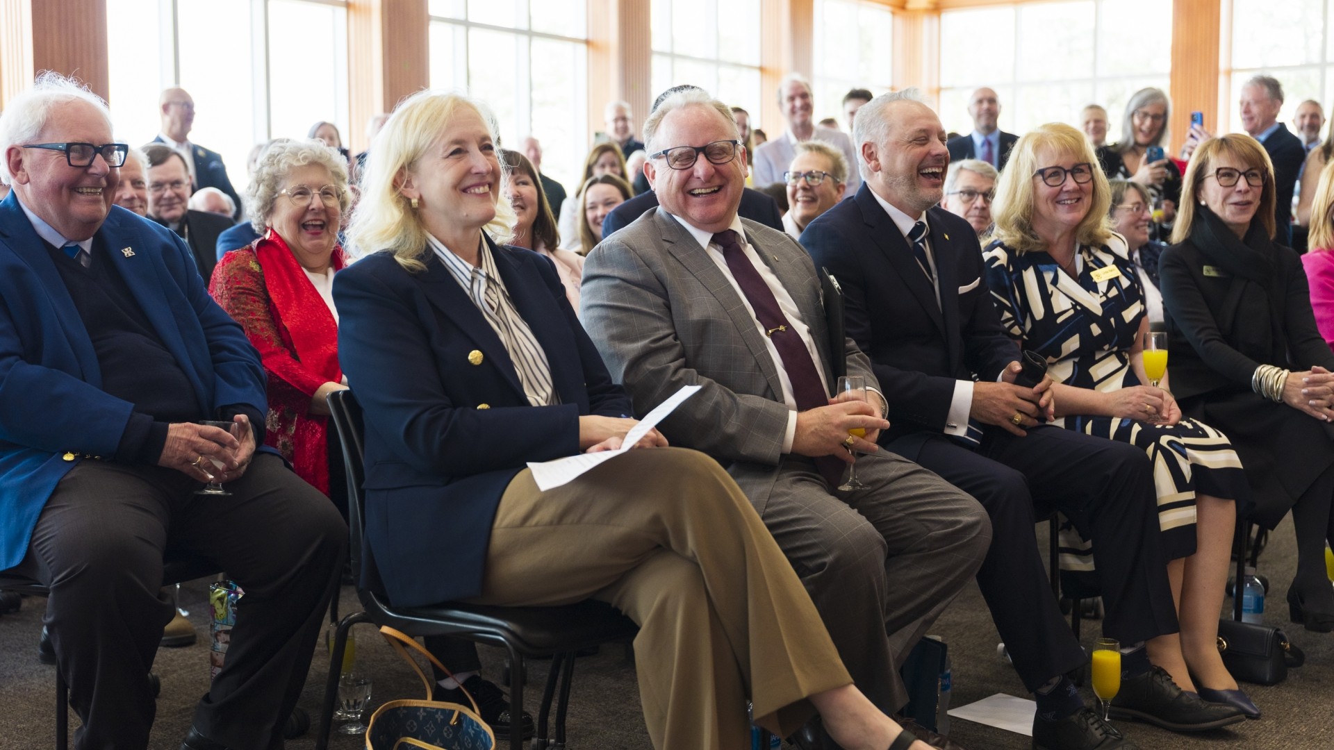 Crowd in McKenna Hall for funding announcement 