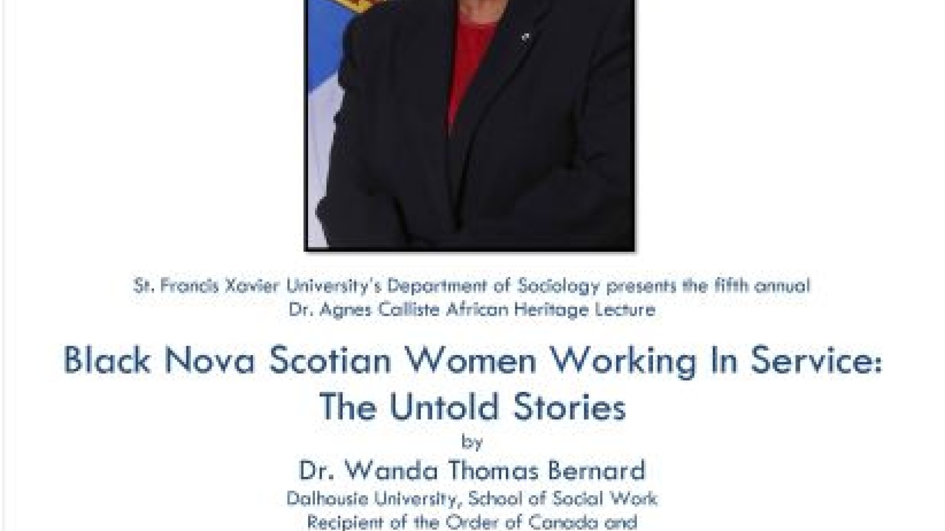 Poster: Black Nova Scotian Women Working In Service: The Untold Stories by Dr. Wanda Thomas Bernard
