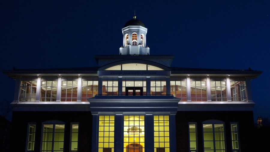Night view of the McKenna Center building