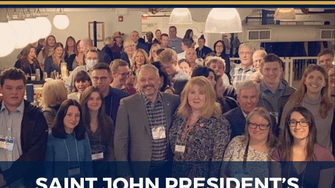 Promotional graphic for Saint John President's Reception