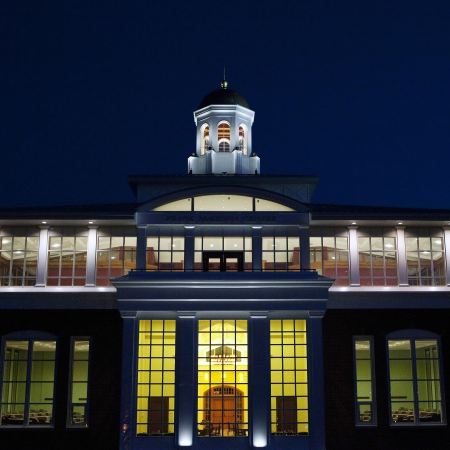 Night view of the McKenna Center building