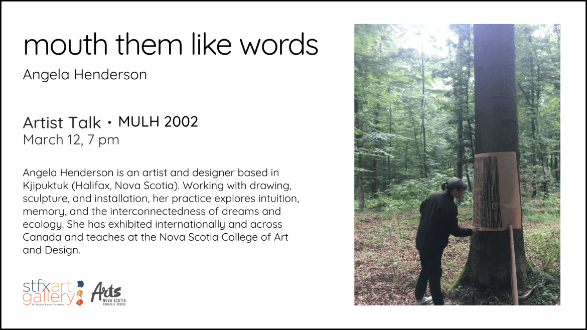 Angela Henderson artist talk March 12, 7 pm