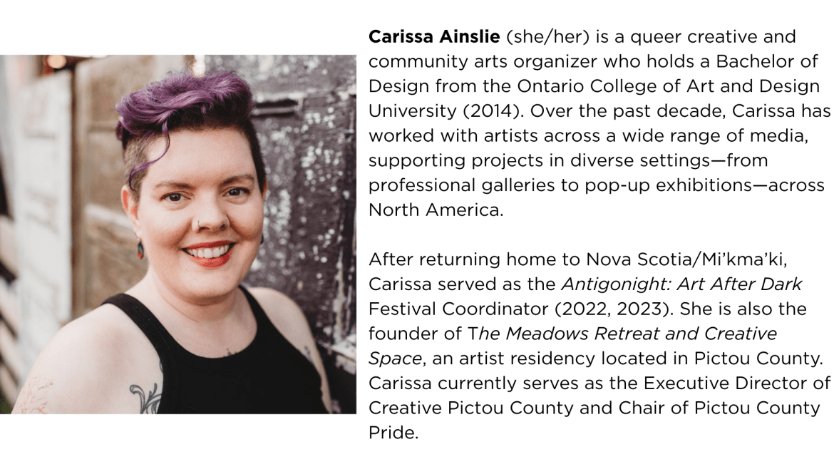 Carissa Ainslie - StFX Art Gallery 50/50 juror