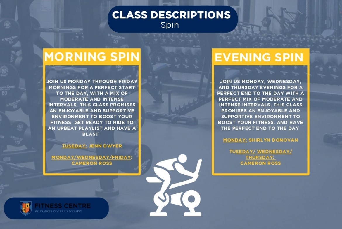 Class descriptions of group fitness spin classes