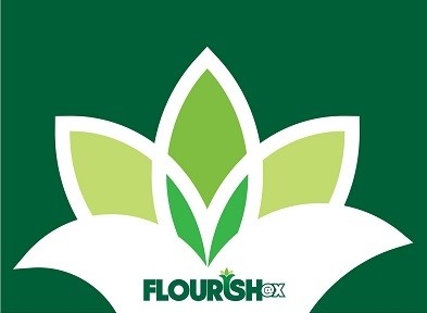 Flourish @X logo image of flower