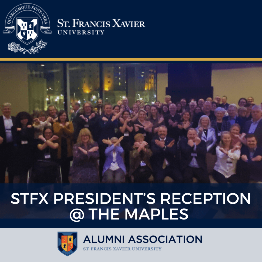 Promotional graphic for Antigonish alumni reception