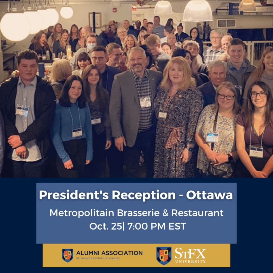 Promo graphic for StFX Alumni President's Reception - Ottawa