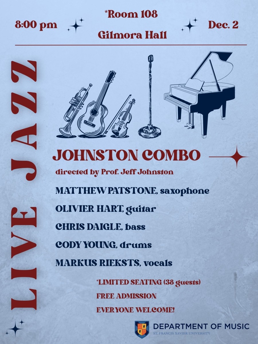 Live Jazz! JOHNSTON COMBO  - Dec. 2 @ 8pm (Schwartz Auditorium)