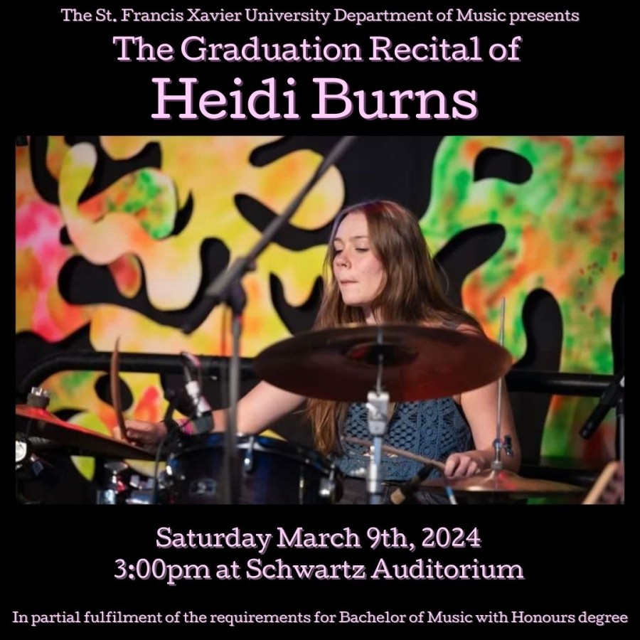 The Graduation Recital of Heidi Burns. March 9 @ 3pm in SCHW 110