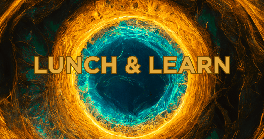 Yellow, gold, and green circles within each other, with text in the middle of the image.