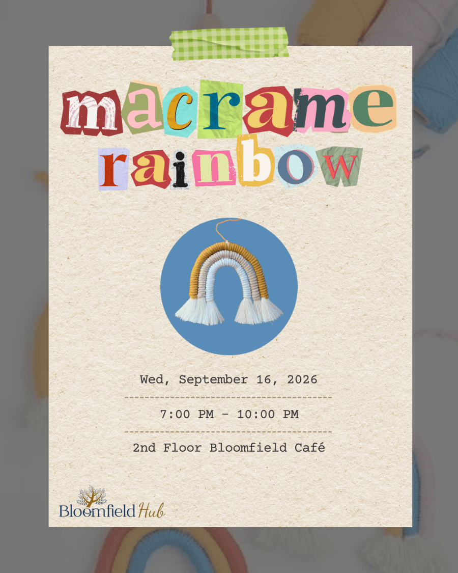 This image contains information regarding Macrame Rainbow making event.