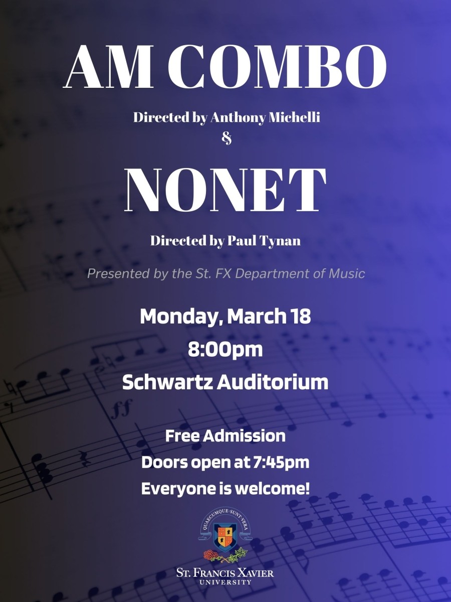 AM Combo & Nonet. March 18 @ 8pm in SCHW 110
