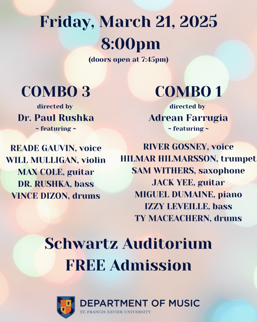 Live Jazz! Combo3 & Combo 1 - March 21 @ 8pm (Schwartz Auditorium)