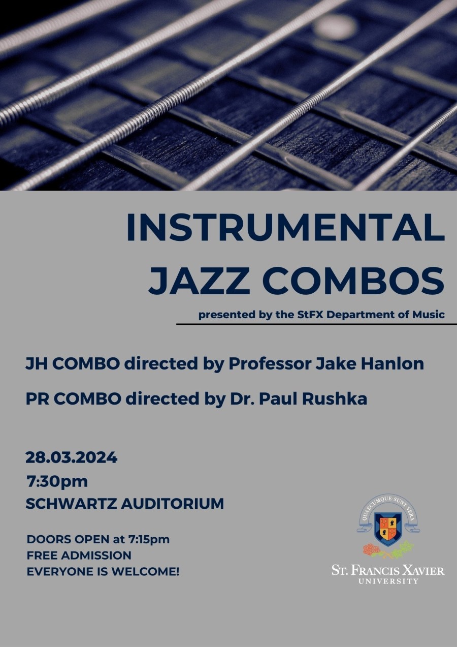 March 28 @ 7:30pm: JH & PR COMBOS in the Schwartz Auditorium.