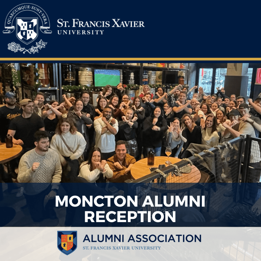 Promotional graphic for Moncton Alumni Reception