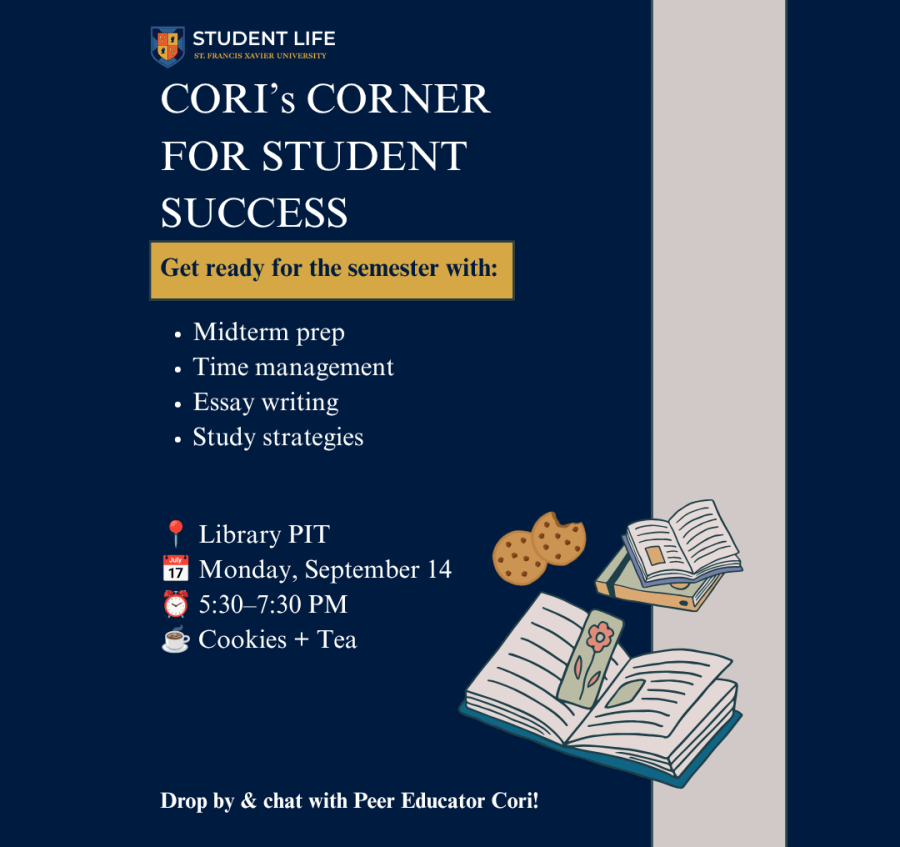 This image contains information regarding the workshop "Cori's Corner for Student Success"