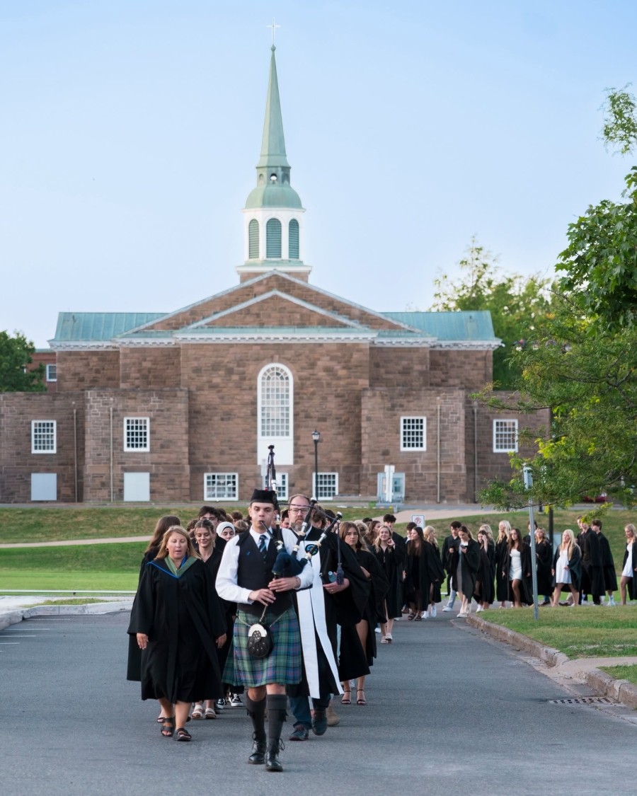 Students walking to the Xaverian Welcome ceremony
