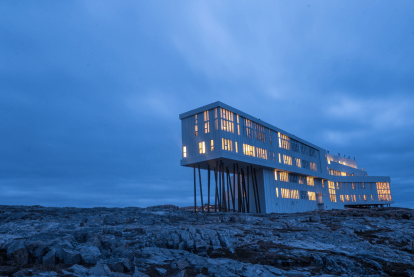 Fogo Island Inn in the evening