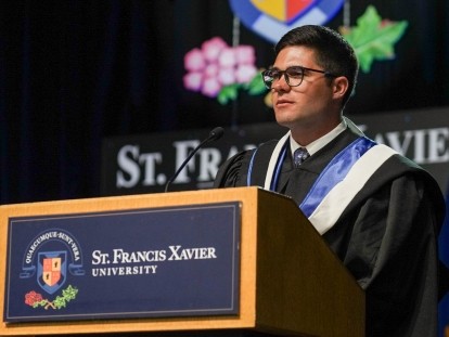 Senior Class Speaker, Joshua Kroker, at Convocation 2025