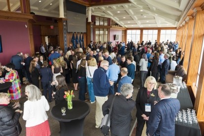 Crowd in the Frank McKenna Centre for Leadership