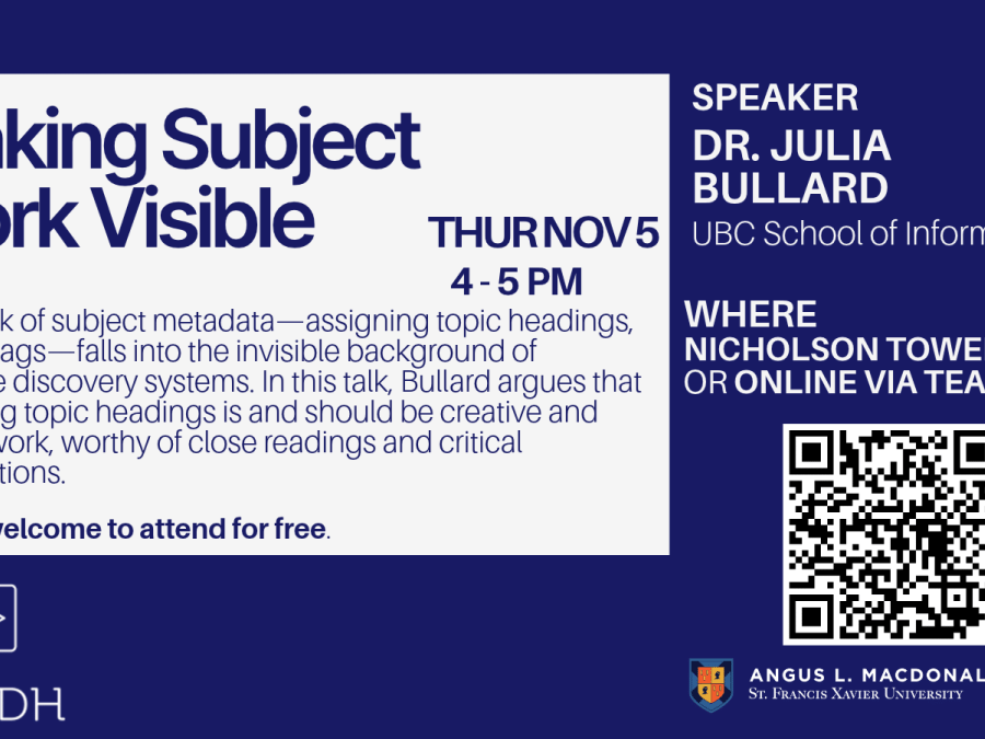 Poster for Julia Bullard talk- all text is on the website