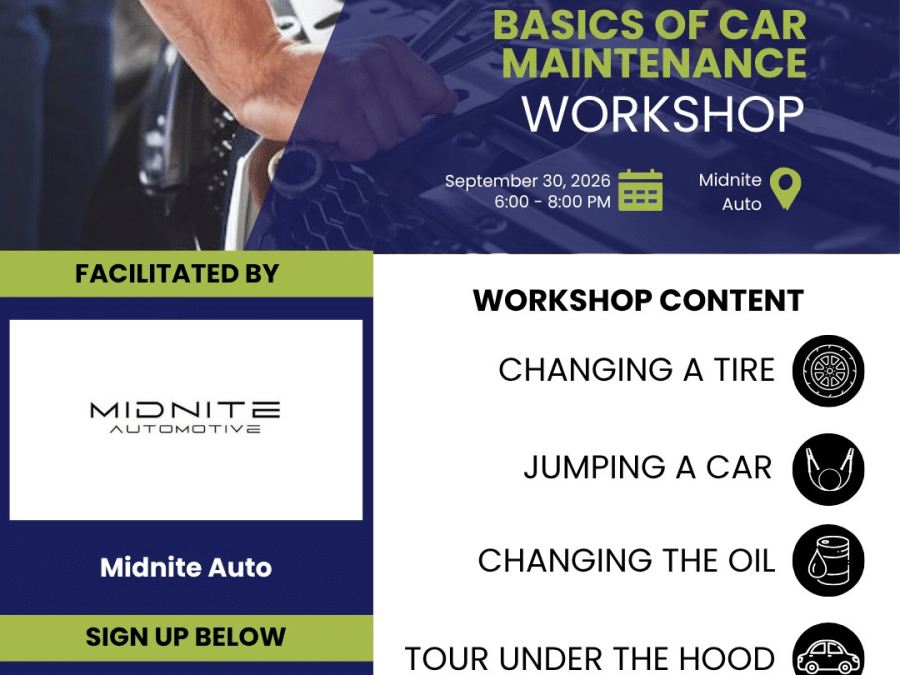 The image contains information regarding the Car Maintenace Workshop by LEEP STFX