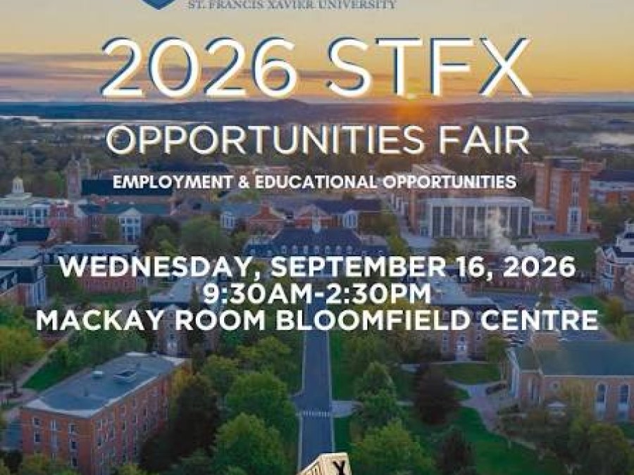picture of campus with date for the fair of Sept 16 from 9:30 am to 2:30pm in the MacKay Lounge. All students welcome1